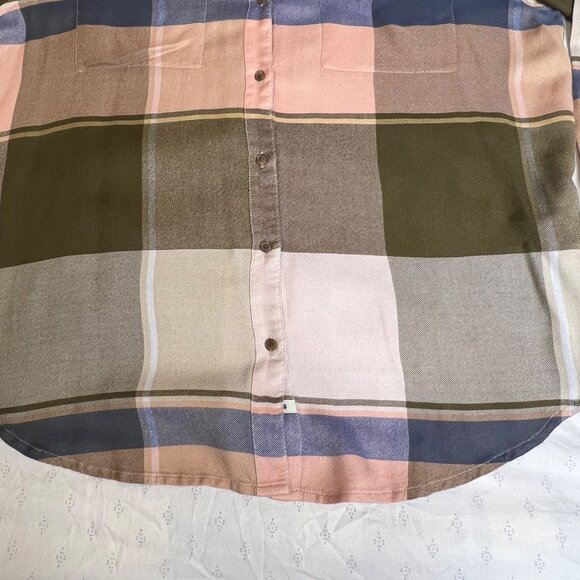 Lucky Brand Women Plaid Button-Up Shirt XL Multi-Color Viscose Modal Casual - Picture 5 of 16